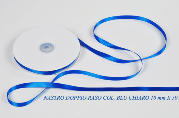 Nastro Doppio Raso 10 mm x 50 m – Blu