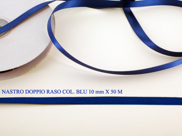 Nastro Doppio Raso 10 mm x 50 m – Blu Scuro