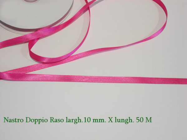 Nastro Doppio Raso 10 mm x 50 m – Fucsia