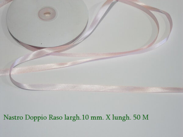 Nastro Doppio Raso 10 mm x 50 m – Rosa Chiaro