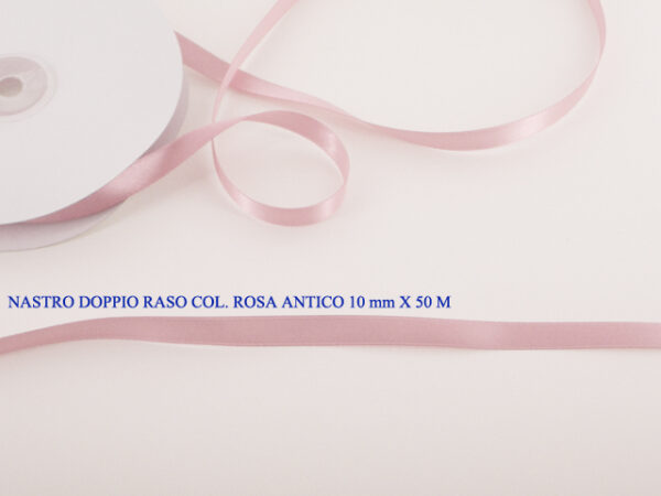 Nastro Doppio Raso 10 mm x 50 m – Rosa