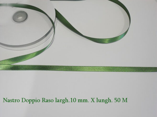 Nastro Doppio Raso 10 mm x 50 m – Verde