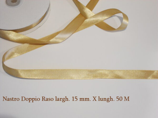 Nastro Doppio Raso 15 mm x 50 m – Beige