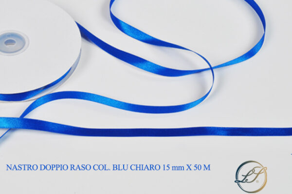 Nastro Doppio Raso 15 mm x 50 m – Blu