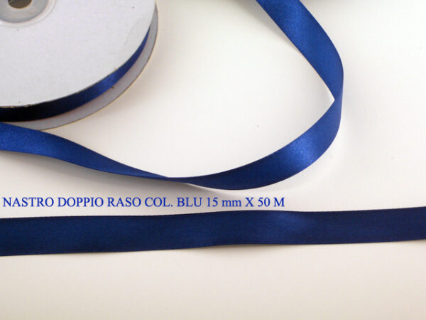 Nastro Doppio Raso 15 mm x 50 m – Blu Scuro