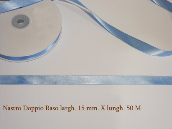 Nastro Doppio Raso 15 mm x 50 m – Celeste