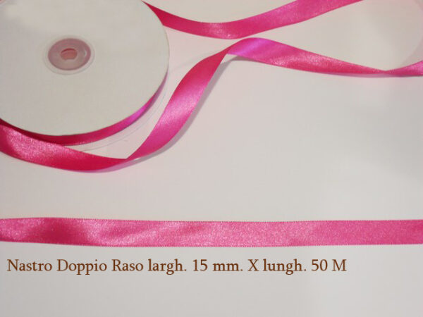 Nastro Doppio Raso 15 mm x 50 m – Fucsia