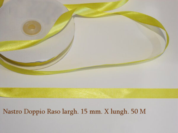 Nastro Doppio Raso 15 mm x 50 m – Giallo