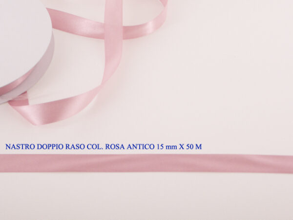 Nastro Doppio Raso 15 mm x 50 m – Rosa