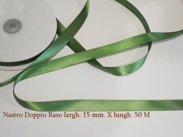 Nastro Doppio Raso 15 mm x 50 m – Verde