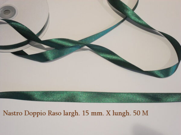 Nastro Doppio Raso 15 mm x 50 m – Verde Scuro