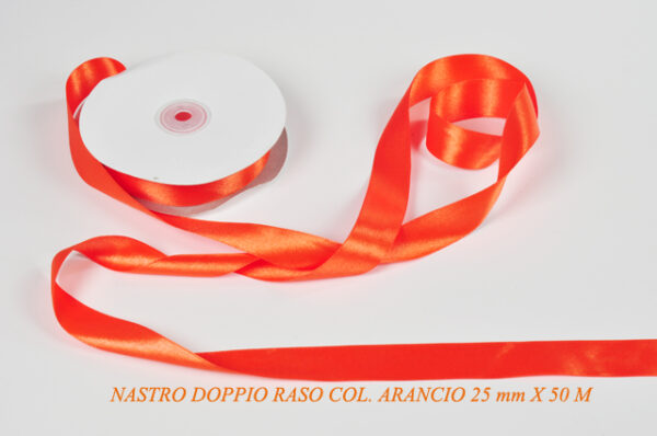 Nastro Doppio Raso 25 mm x 50 m – Arancio