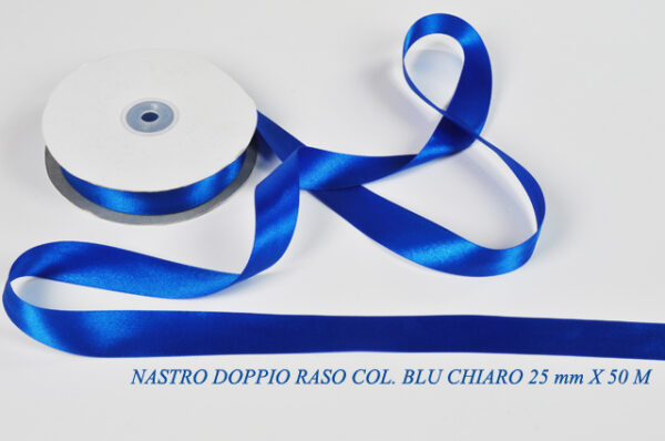 Nastro Doppio Raso 25 mm x 50 m – Blu