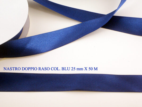 Nastro Doppio Raso 25 mm x 50 m – Blu Scuro