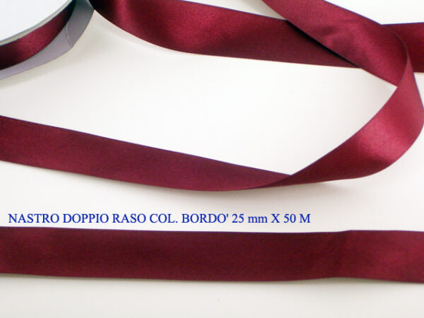 Nastro Doppio Raso 25 mm x 50 m – Bordeaux