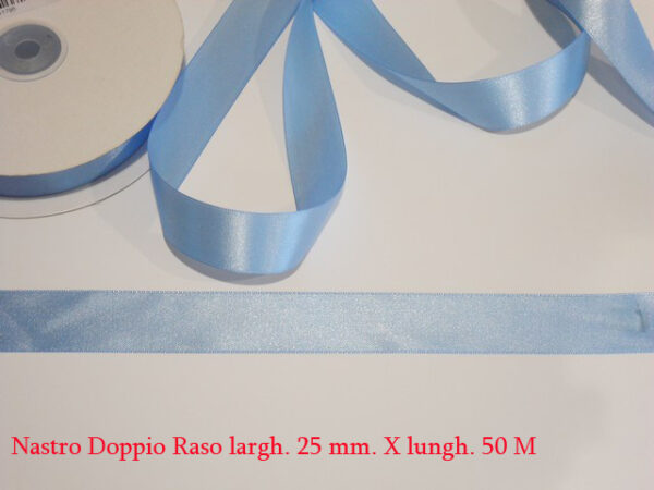 Nastro Doppio Raso 25 mm x 50 m – Celeste