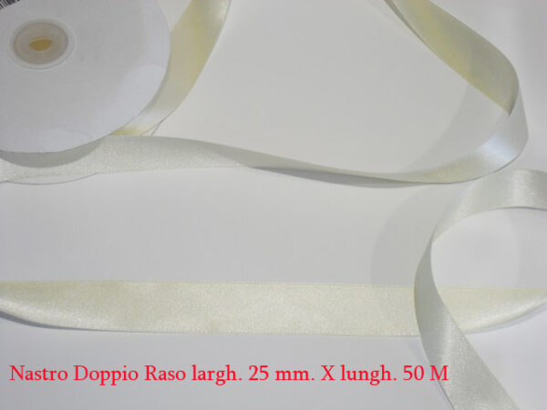 Nastro Doppio Raso 25 mm x 50 m – Panna