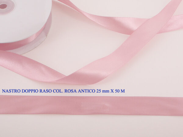 Nastro Doppio Raso 25 mm x 50 m – Rosa