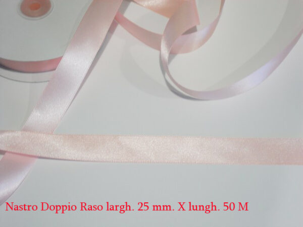 Nastro Doppio Raso 25 mm x 50 m – Rosa Chiaro