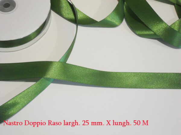 Nastro Doppio Raso 25 mm x 50 m – Verde