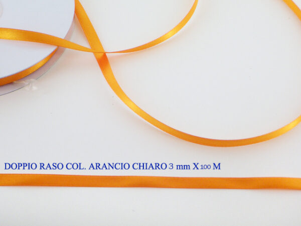 Nastro Doppio Raso Arancio Chiaro 3 mm x 100 m