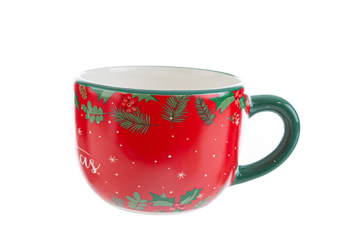 TAZZA CERAMICA MERRY CHRISTMAS C/ASTUCCIO