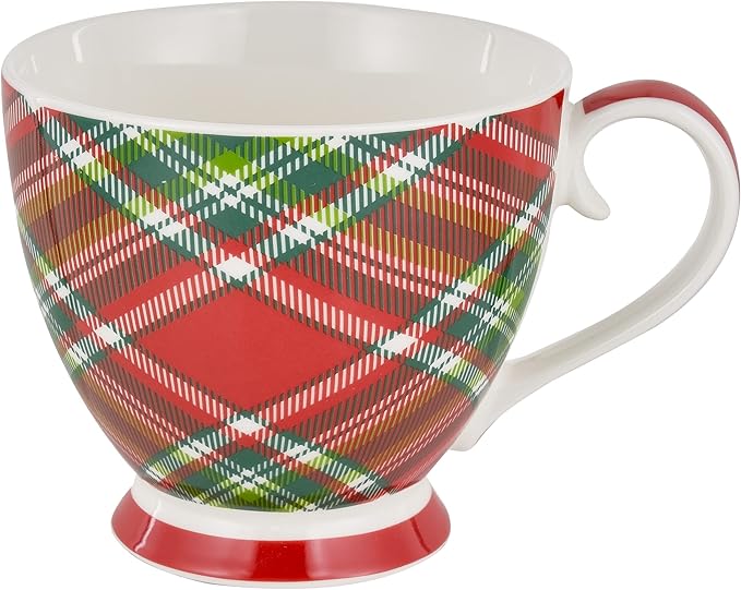 Tazza Natalizia Tartan Porcellana Montemaggi